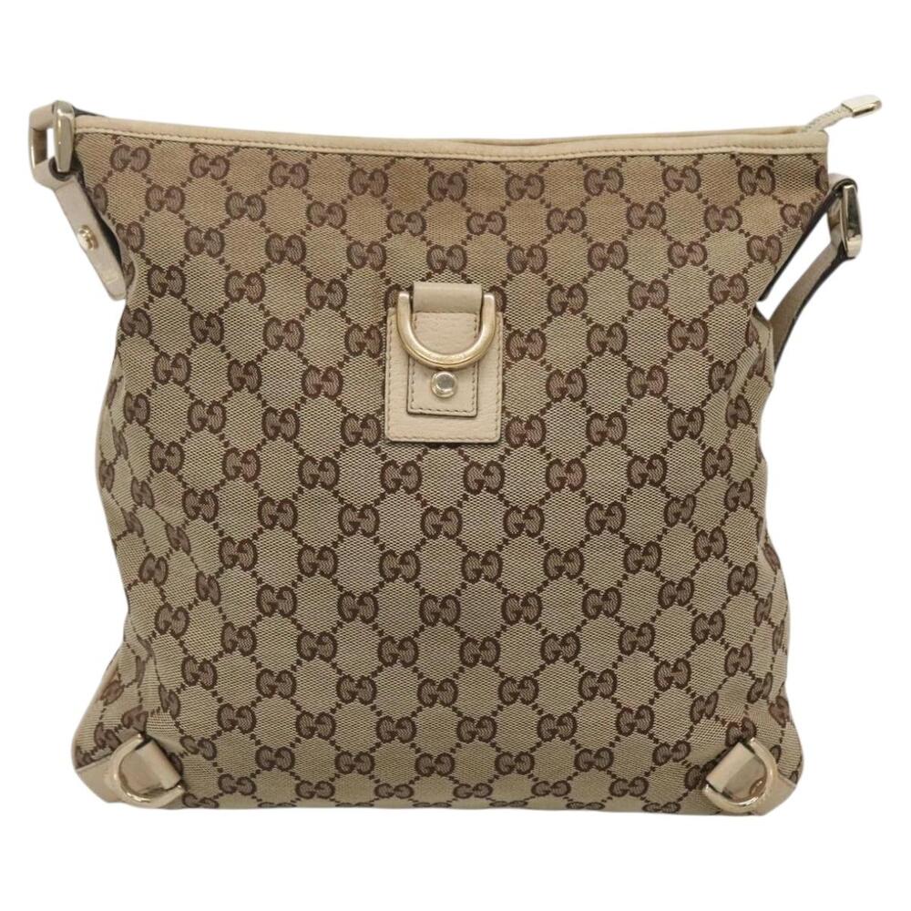 GUCCI GG Canvas Abbey Shoulder Bag Beige Gold - Picture 2 of 12